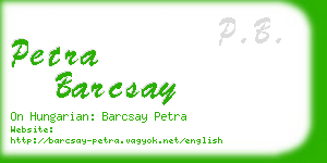 petra barcsay business card